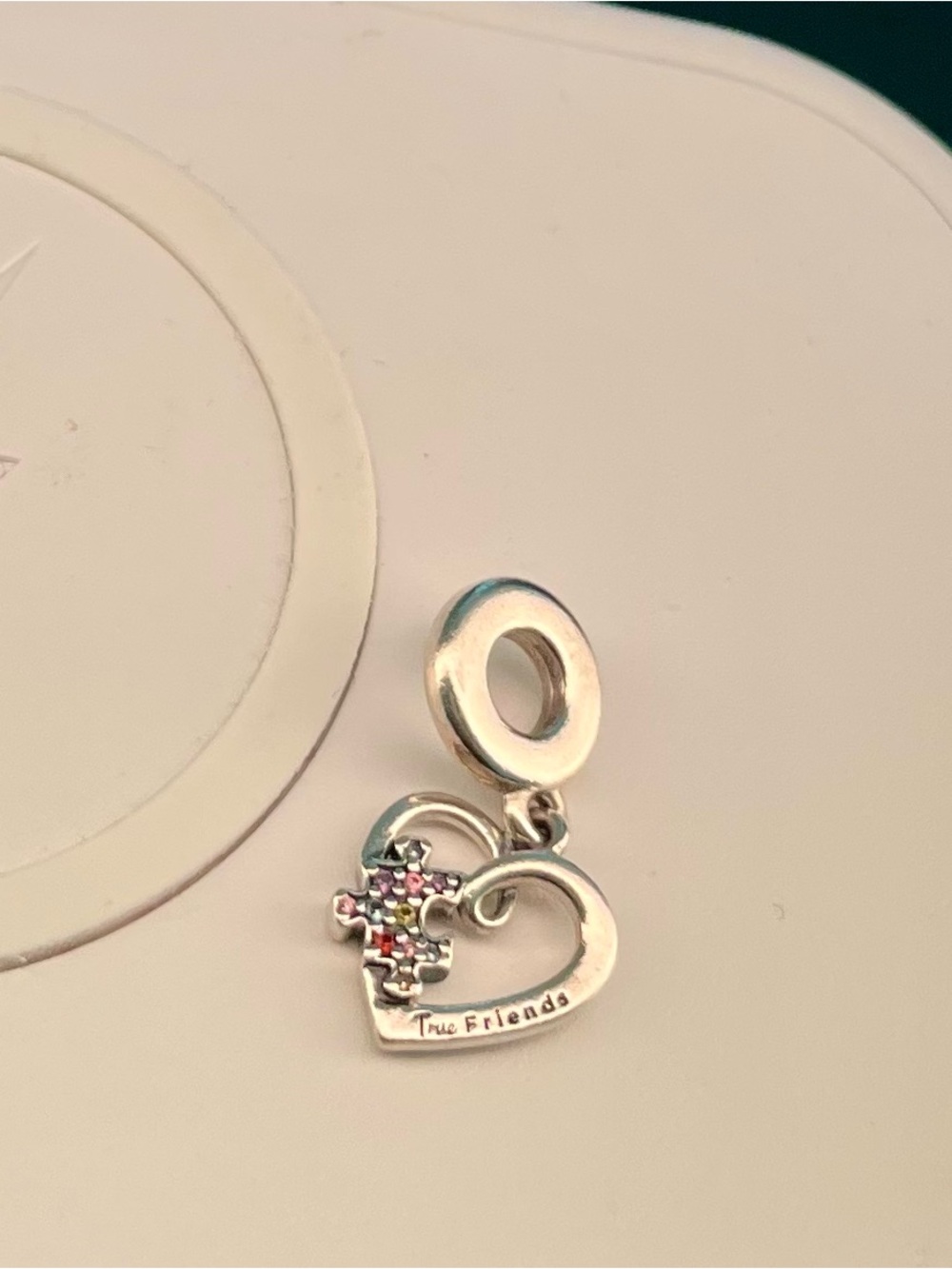 Auténtico Pandora Puzzle piece hearts splittable 1 pc only sterling  silver  925